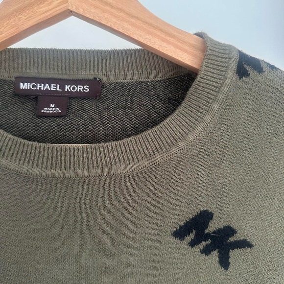 Michael Kors Men's Olive Crewneck Sweater Medium - Picture 5 of 5